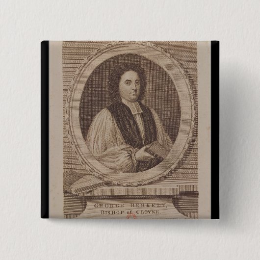 Badge Carré 5 Cm Portrait d'évêque de George Berkeley (Devant)