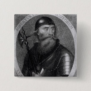 Badge Carré 5 Cm Portrait du Roi Robert I de l'Ecosse