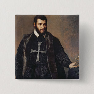 Badge Carré 5 Cm Portrait d'un chevalier de l'ordre de Malte