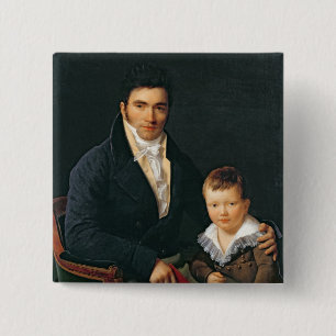 Badge Carré 5 Cm Portrait d'un membre de la famille de Barbet