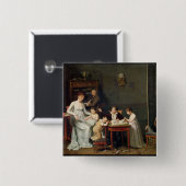 Badge Carré 5 Cm Portrait d'une famille, 1800-01 (Devant & derrière)