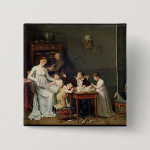 Badge Carré 5 Cm Portrait d'une famille, 1800-01