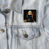 Badge Carré 5 Cm Portrait d'une femme âgée (En situation)
