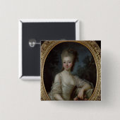 Badge Carré 5 Cm Portrait d'une jeune fille, 1775 (Devant & derrière)