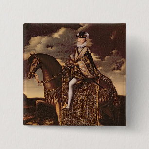 Badge Carré 5 Cm Portrait équestre de Henri IV
