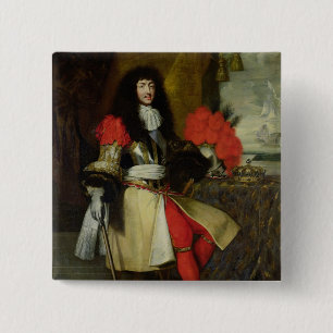 Badge Carré 5 Cm Portrait posé de Louis XIV après 1670