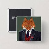 Badge Carré 5 Cm Portrait rusé (Devant & derrière)