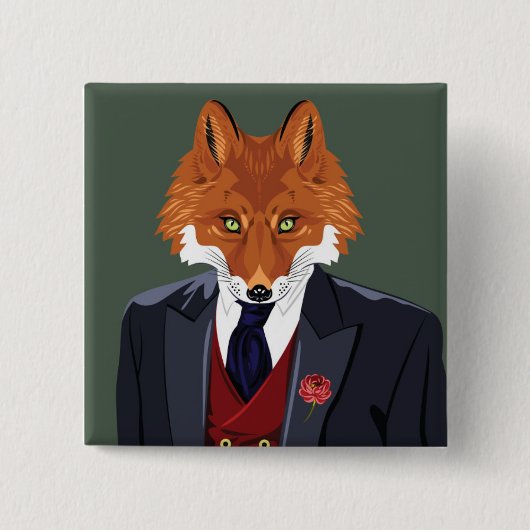 Badge Carré 5 Cm Portrait rusé (Devant)