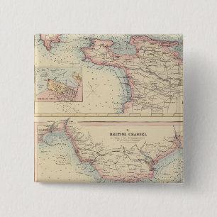 Badge Carré 5 Cm Ports et ports de la côte sud de l'Angleterre 2