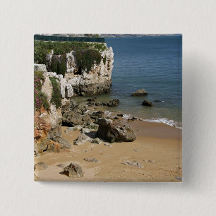 Badge Carré 5 Cm Portugal, Cascais. Praia da Rainha, une plage à