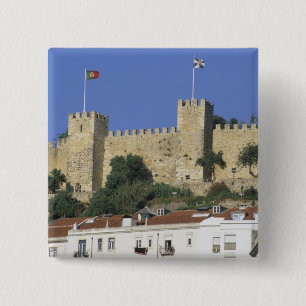 Badge Carré 5 Cm Portugal, Lisbonne. Castelo de Sao Jorge.