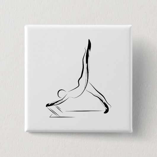 Badge Carré 5 Cm Pose de Pilates (Devant)