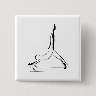 Badge Carré 5 Cm Pose de Pilates
