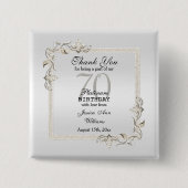 Badge Carré 5 Cm Posh 70e anniversaire Platinum (Devant)