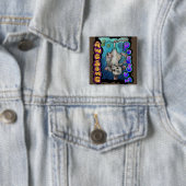 Badge Carré 5 Cm Possum génial (En situation)