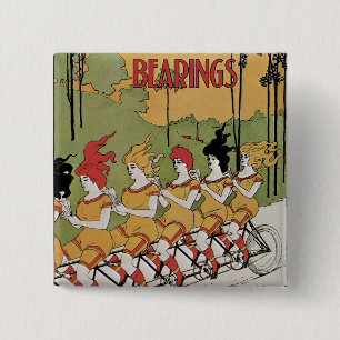 Badge Carré 5 Cm Poster de bicyclettes de roulements
