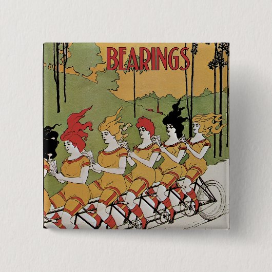 Badge Carré 5 Cm Poster de bicyclettes de roulements (Devant)