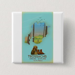 Badge Carré 5 Cm Poster de Trossachs Stirling Scotland