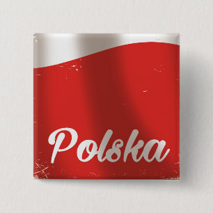 Badge Carré 5 Cm Poster de voyage vintage Polska, Pologne