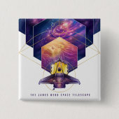 Badge Carré 5 Cm Poster du télescope spatial James Webb. (Devant)