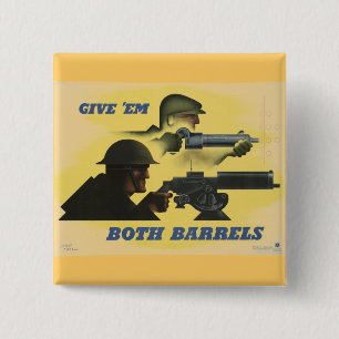 Badge Carré 5 Cm Poster patriotique 2ème guerre mondiale