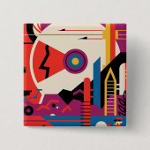 Badge Carré 5 Cm Poster spatial Retro - Programme d'exploration de  (Devant)