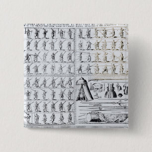 Badge Carré 5 Cm Postures pour des mousquetaires et des Pikemen