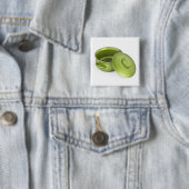Badge Carré 5 Cm Pot à cuisson en émail vert vide (En situation)