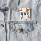 Badge Carré 5 Cm Pouces gais (En situation)