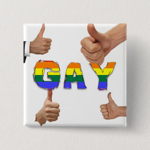 Badge Carré 5 Cm Pouces gais