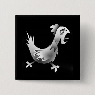 Badge Carré 5 Cm Poulet !