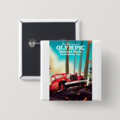 Badge Carré 5 Cm Pour Aventure ! Parc national olympique de Washing (Devant & derrière)