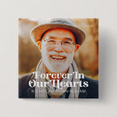 Badge Carré 5 Cm Pour toujours dans nos coeurs Élégant Mémorial Pho (Devant)