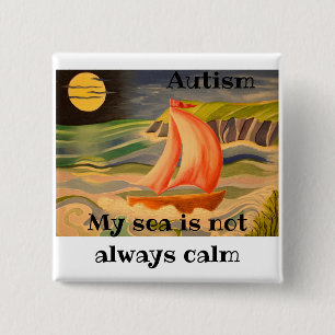 Badge Carré 5 Cm Pour toute personne autiste