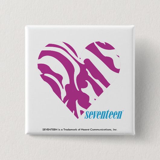 Badge Carré 5 Cm Pourpre 2 de zèbre (Devant)