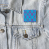 Badge Carré 5 Cm Pourpre-Aqua de damassé (En situation)
