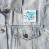 Badge Carré 5 Cm Pourpre/Aqua de graffiti (En situation)