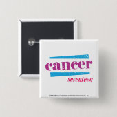 Badge Carré 5 Cm Pourpre de Cancer (Devant & derrière)