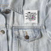 Badge Carré 5 Cm Pourpre de graffiti (En situation)