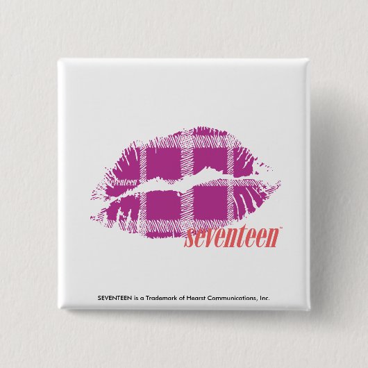 Badge Carré 5 Cm Pourpre de plaid (Devant)