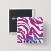 Badge Carré 5 Cm Pourpre de zèbre (Devant & derrière)