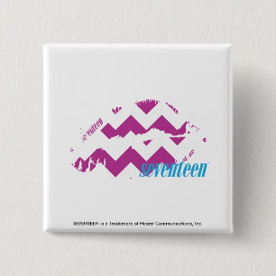 Badge Carré 5 Cm Pourpre de zigzag