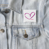Badge Carré 5 Cm Pourpre d'OpenHeart (En situation)