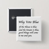 Badge Carré 5 Cm Pourquoi voter bleu en 2026 (Devant & derrière)