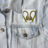 Badge Carré 5 Cm Pousses 2 de fougère (En situation)