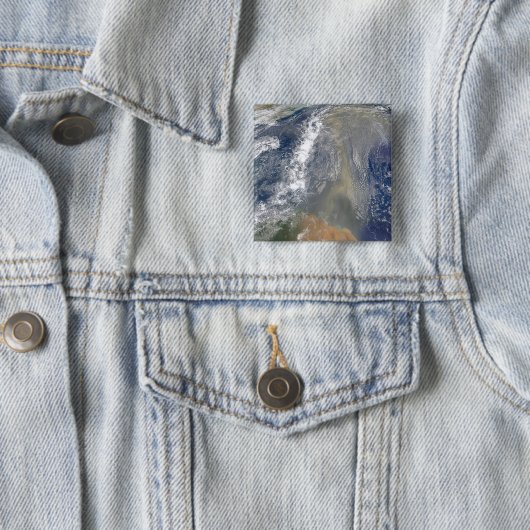 Badge Carré 5 Cm Poussière vers l'Amérique du Sud (En situation)