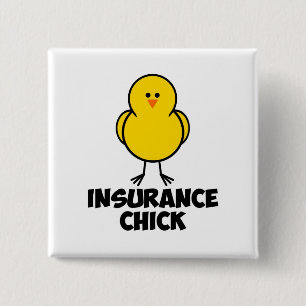 Badge Carré 5 Cm Poussin d'assurance