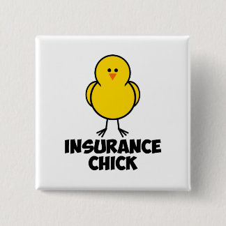 Badge Carré 5 Cm Poussin d'assurance