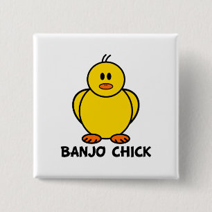 Badge Carré 5 Cm Poussin de banjo