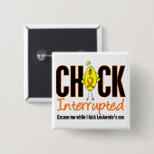 Badge Carré 5 Cm Poussin de leucémie interrompu (Devant & derrière)